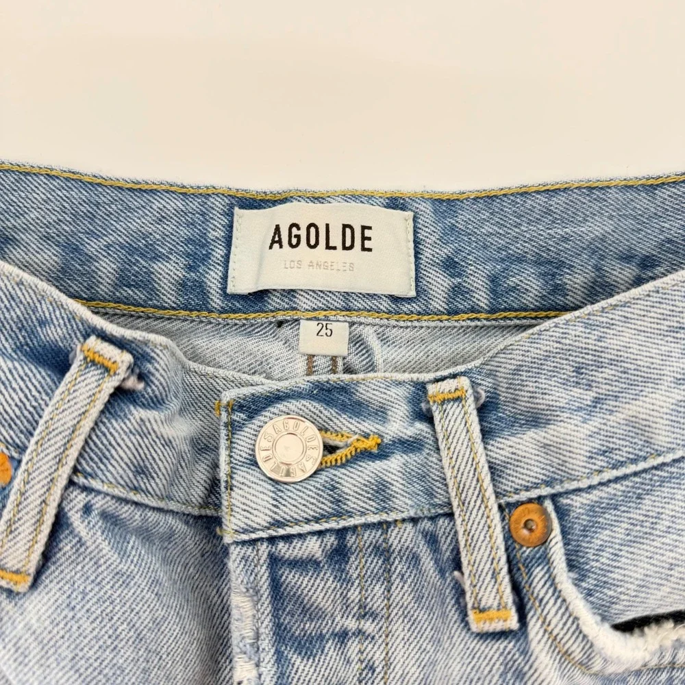 AGOLDE Parker Vintage Cut Off Denim Shorts Size 25 Frayed Hem EUC